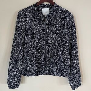 Mercer & Madison Black and White Lightweight Bomber Jacket Size Small